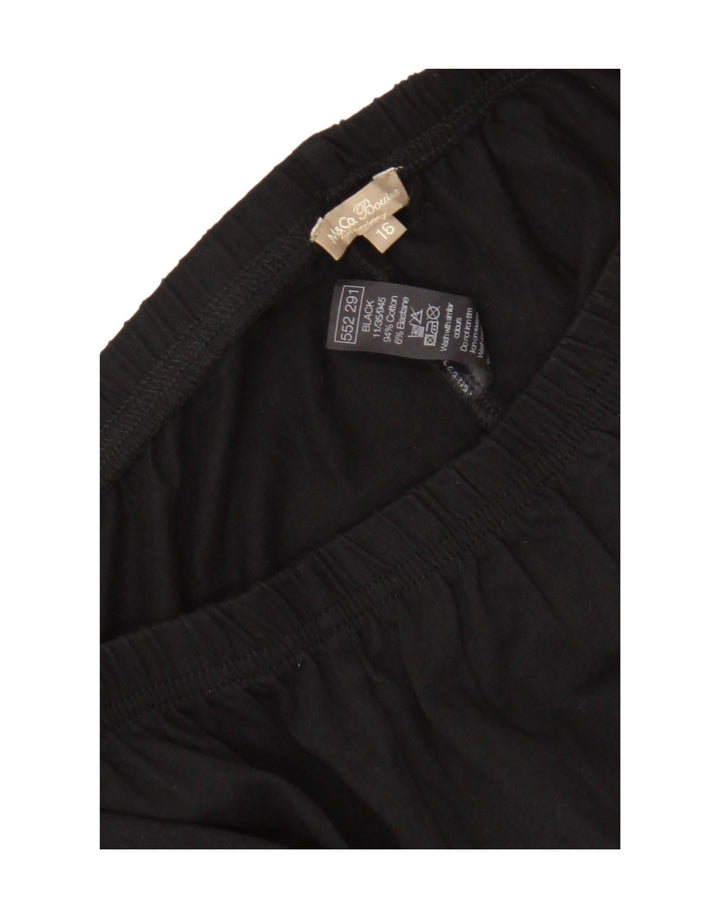M&Co Damen Capri-Leggings UK 16 Large Schwarz Baumwolle