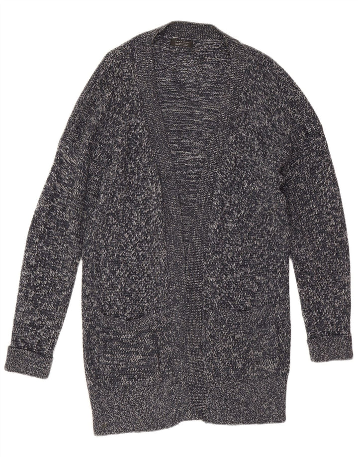 Zara Herren-Strickjacke, klein, grau gefleckte Baumwolle