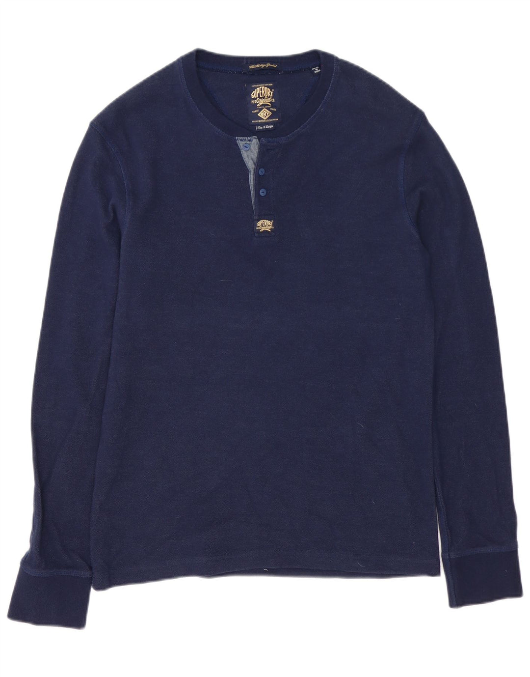 Superdry Herren Top Langarm XL Marineblau
