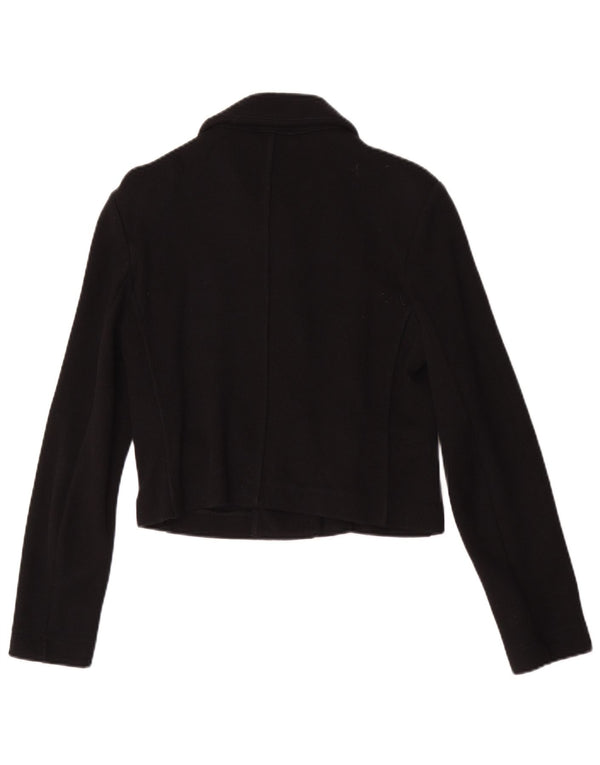 Whistles Damen Crop Cardigan Pullover UK 10 Small Schwarz Baumwolle