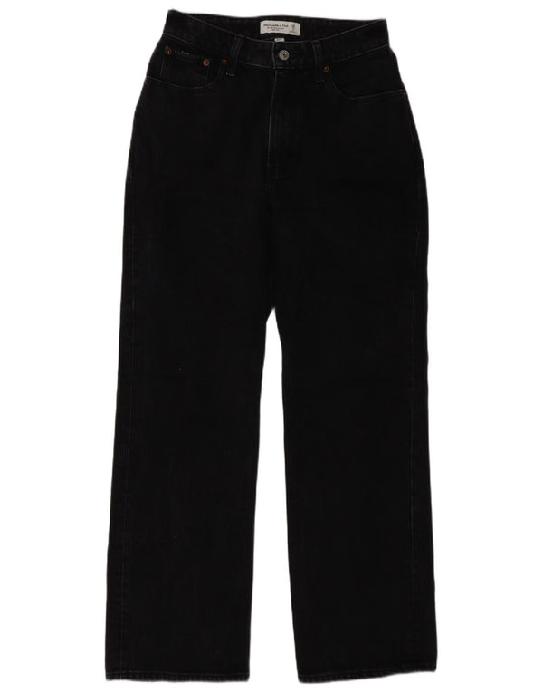 Abercrombie & Fitch Damen Curve High Waist Jeans US 2 XS W26 L30 Grau 90er Jahre