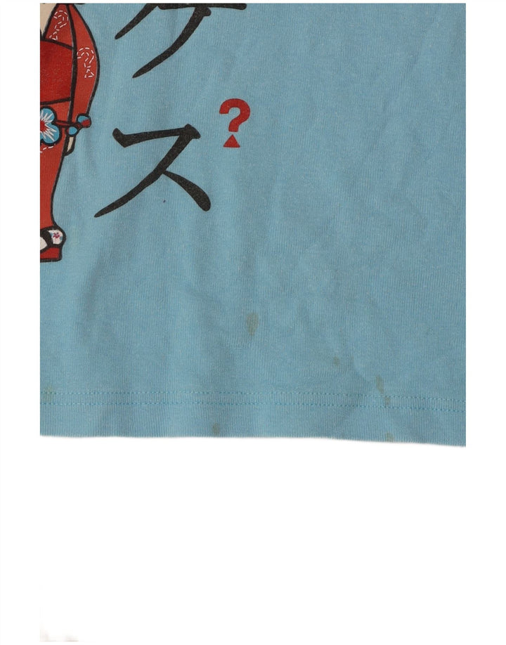 GUESS Grafik-T-Shirt-Oberteil für Mädchen, 13–14 Jahre, blaue Baumwolle