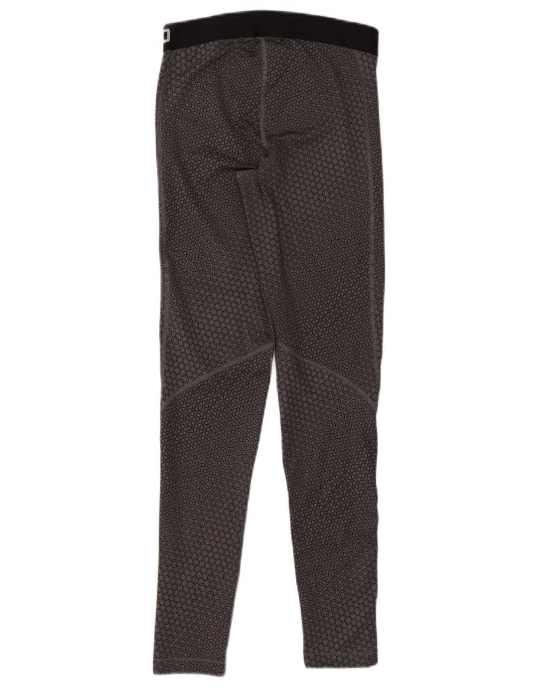 Nike Womens Dri Fit Graphic Leggings UK 12 Mittelgraues geometrisches Polyester