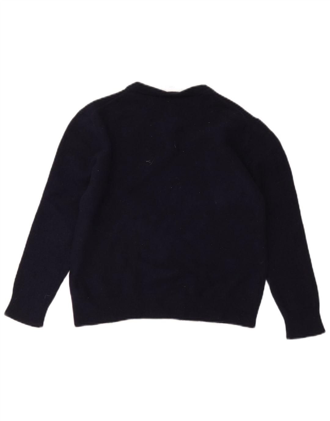 Lacoste Jungen-Pullover mit Rundhalsausschnitt, 7–8 Jahre, marineblaue Schurwolle