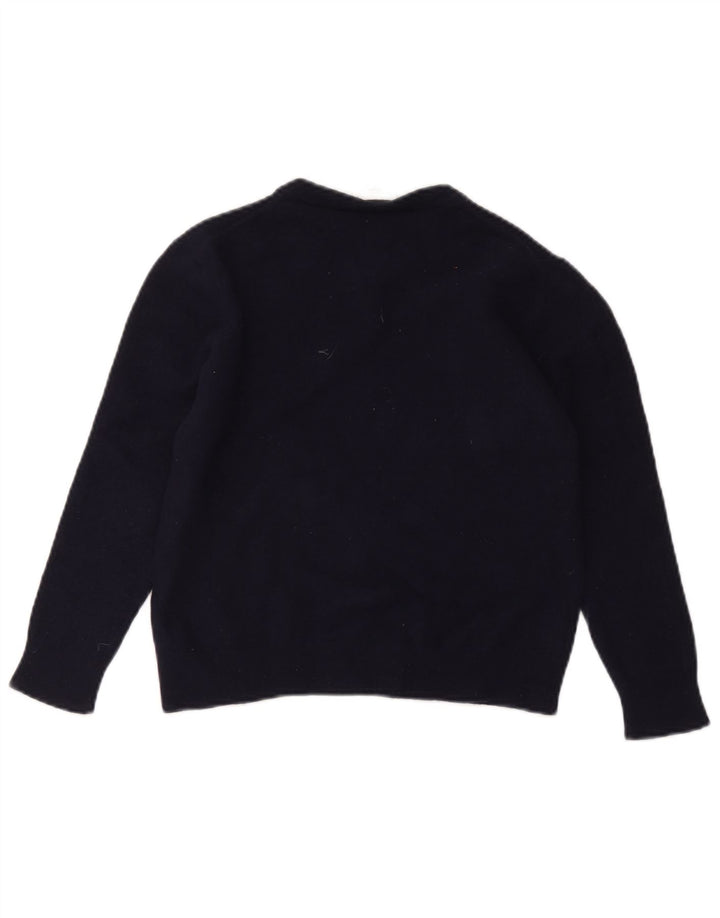 Lacoste Jungen-Pullover mit Rundhalsausschnitt, 7–8 Jahre, marineblaue Schurwolle