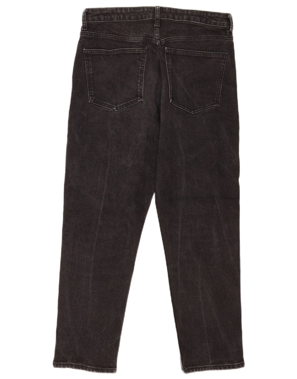 Zara Damen Straight Jeans EU 40 Medium W30 L26 Schwarze Baumwolle