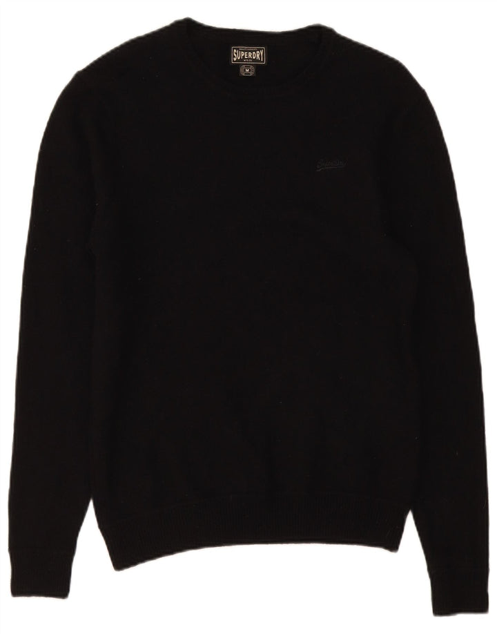 Superdry Herren-Pullover mit U-Boot-Ausschnitt, mittelschwarze Wolle