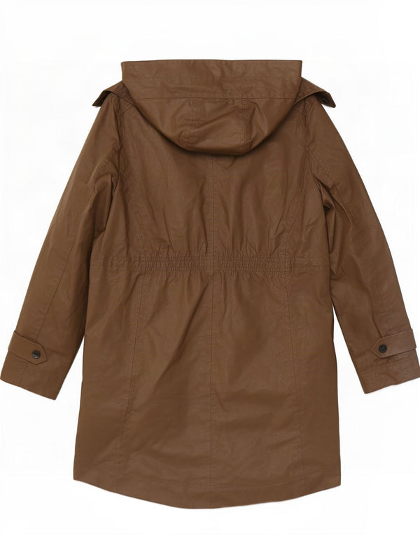 Massimo Dutti Damen-Parka mit Kapuze, UK 12, mittelbeige Baumwolle