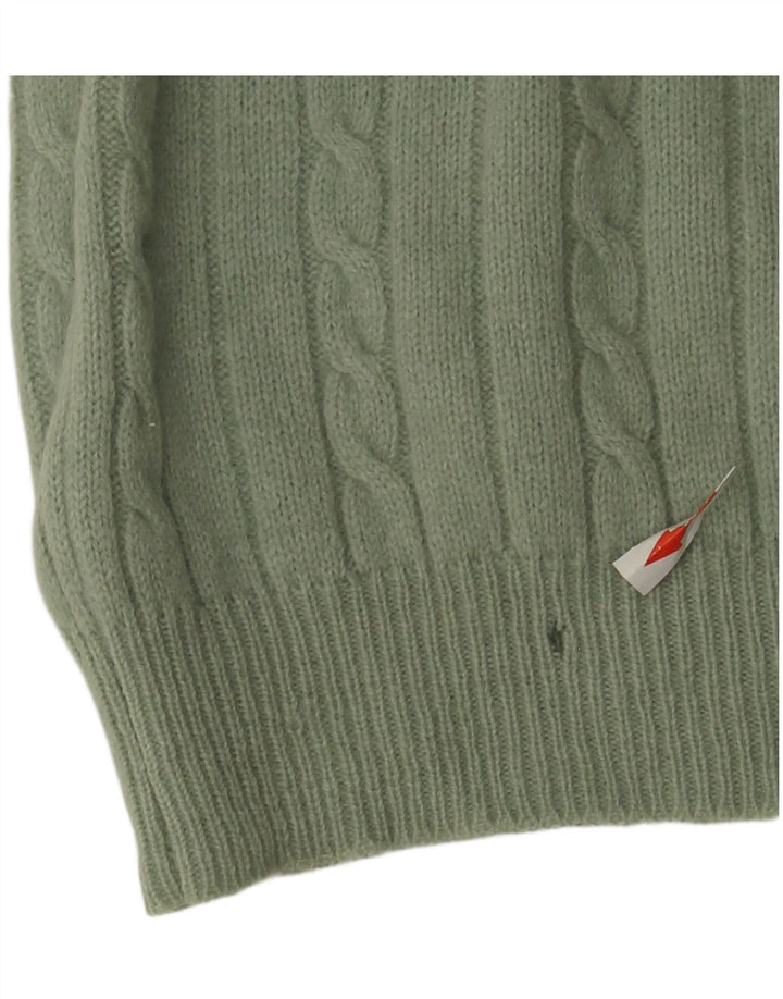 Free Style Herren-Pullover mit Rundhalsausschnitt, Größe L, grüne Wolle