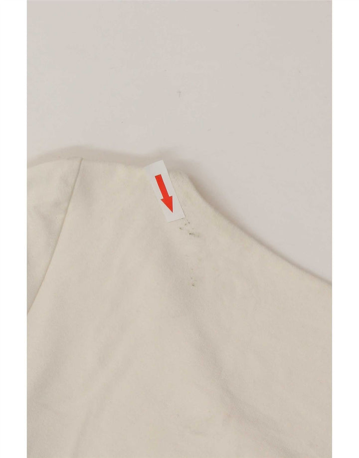 Luisa Spagnoli Damen Blusenoberteil UK 10 Small Weiße Colourblock-Viskose