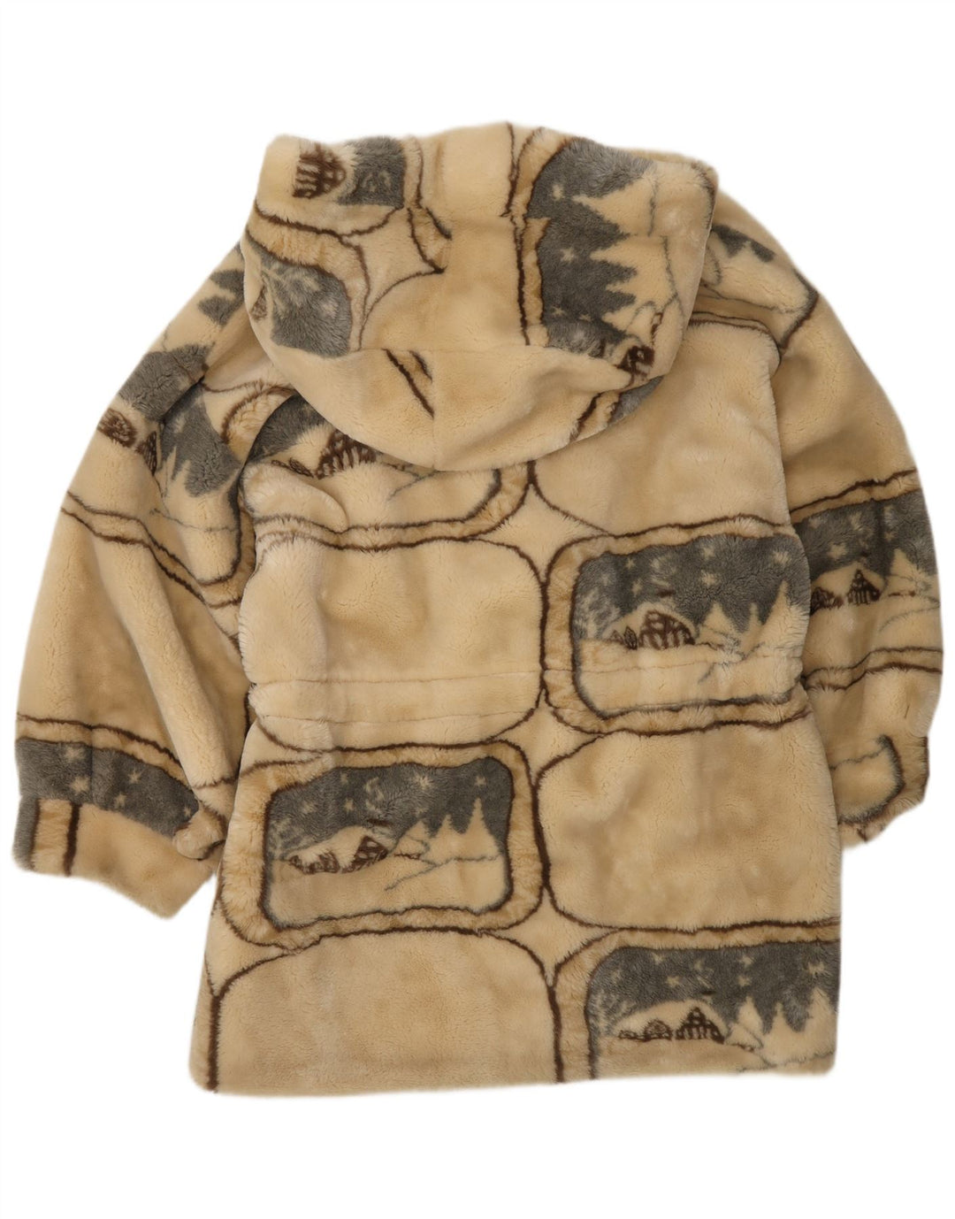 Verde Piu Damen Übergroßer Kapuzenmantel IT 42 Mittelbeige Geometrisch