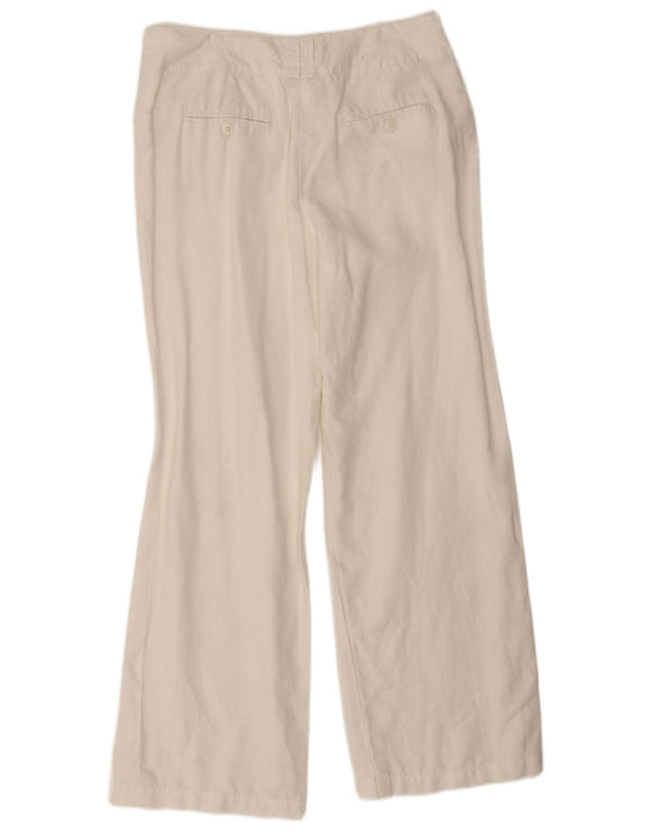 Monsoon Damen Bootcut Freizeithose UK 10 Small W28 L28 Weißes Leinen