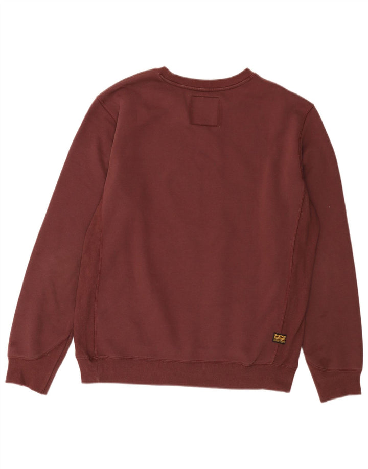 G-Star Herren-Sweatshirt-Pullover, groß, Burgunderrot, Baumwolle