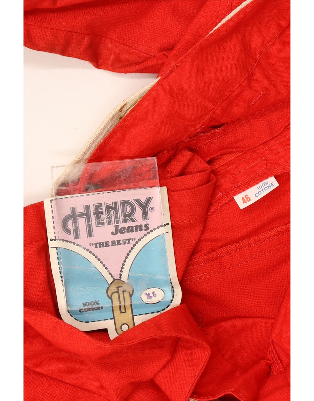 VINTAGE Damen Cargohose mit hoher Taille IT 46 Large W28 L31 Rote Baumwolle