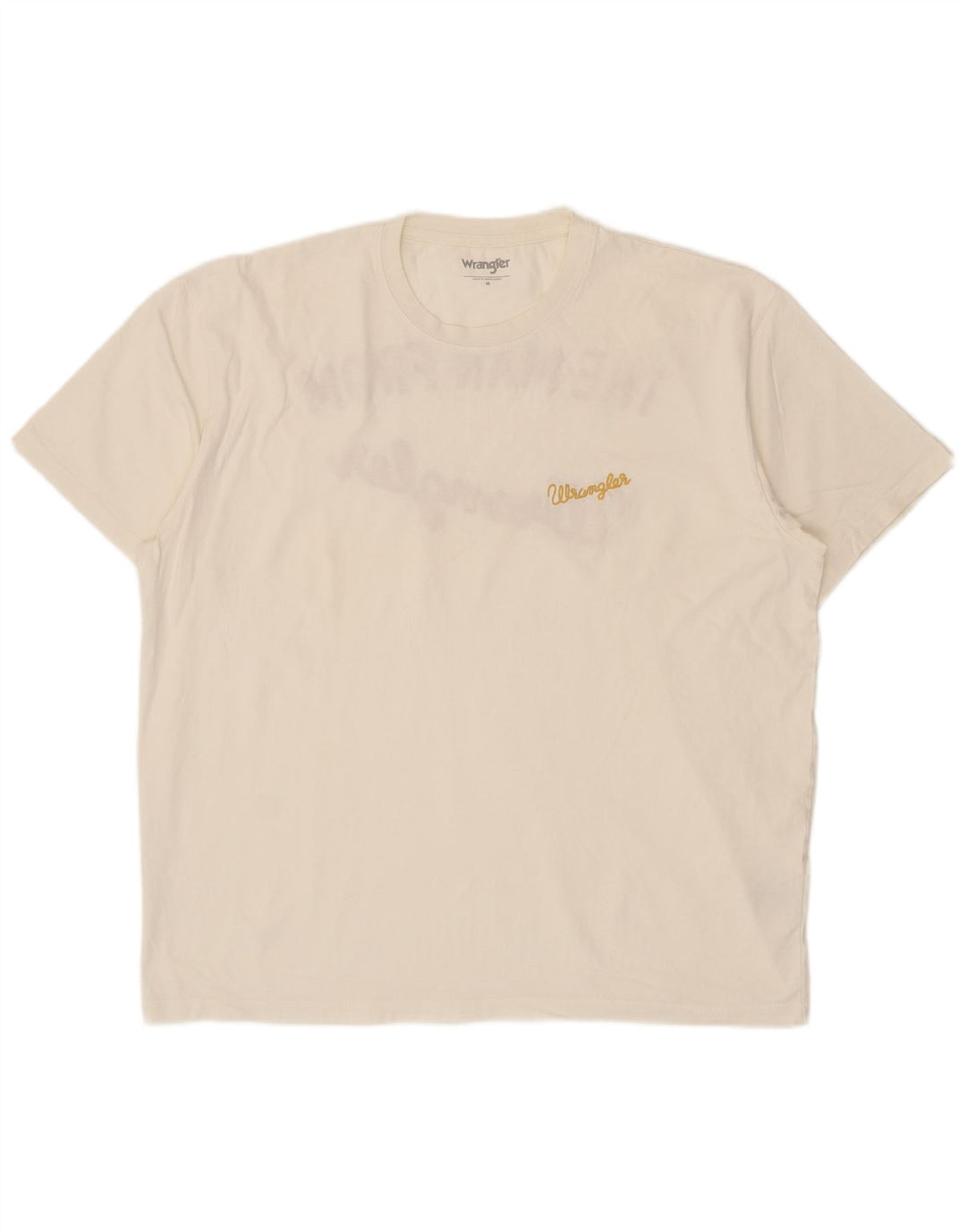 WRANGLER Mens Loose Fit Graphic T-Shirt Top Medium White Cotton