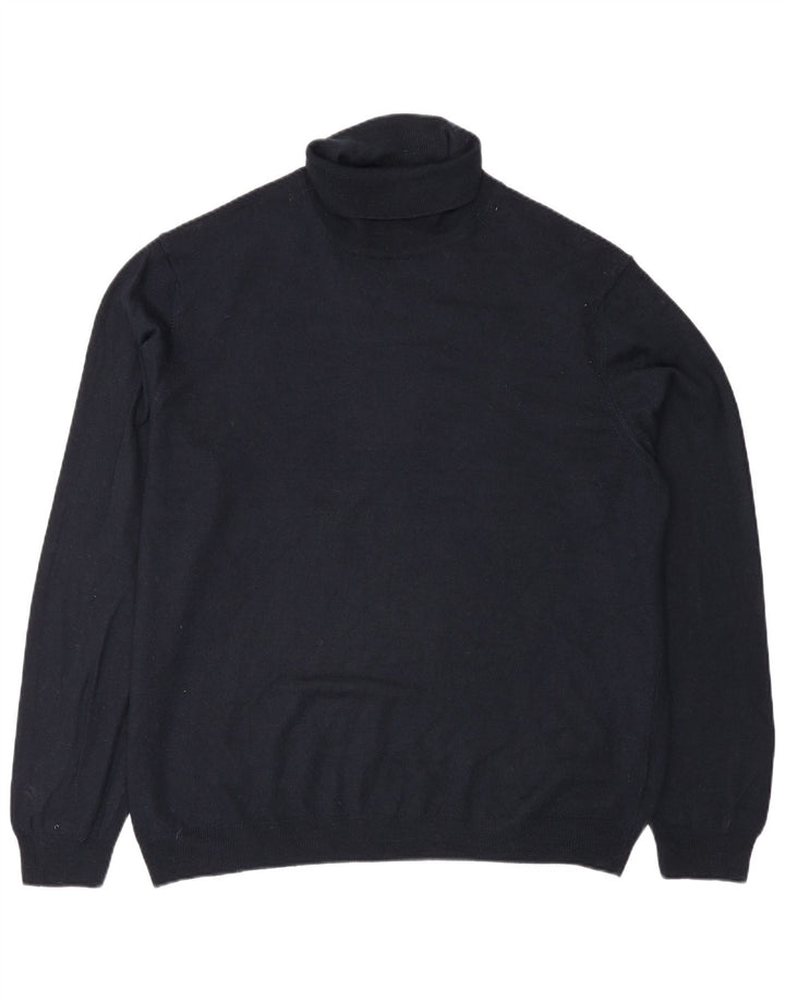 Marks & Spencer Herren-Pullover mit Rollkragen, 2XL, Marineblau, Acryl