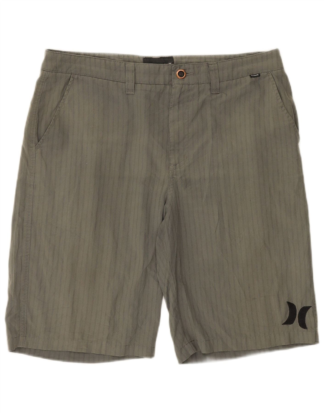 Hurley Herren-Chinoshorts, Größe L, W34, grau gestreift, Polyester