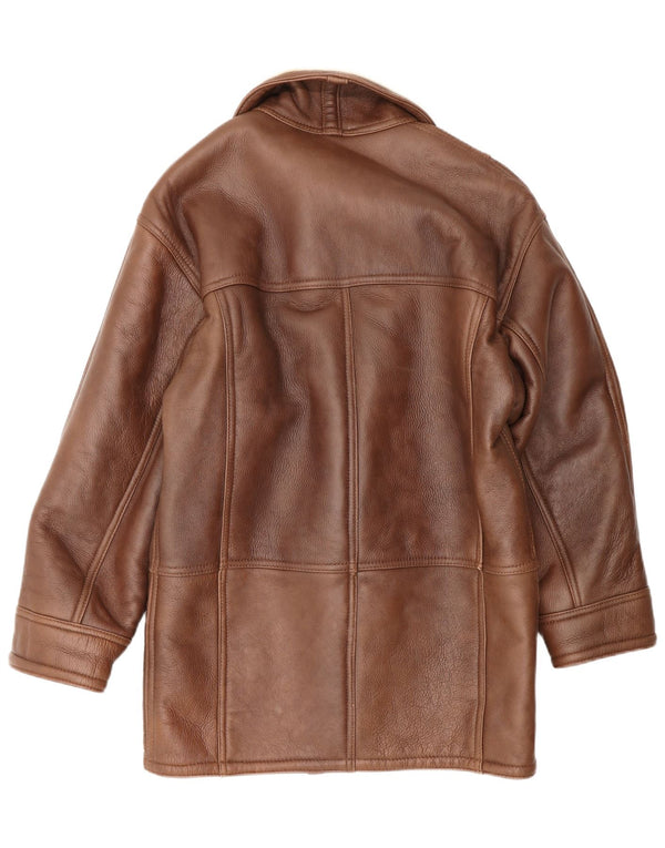 Vintage Mens Shearling Jacket IT 46 Small Brown