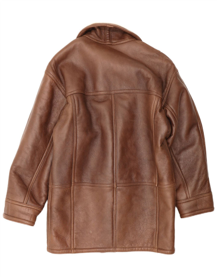 Vintage Herren Shearling Jacke IT 46 Small Brown