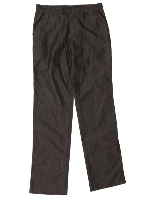 Gerade Anzughose für Herren von Zara, EU 42, Größe L, W32, L34, schwarze Baumwolle