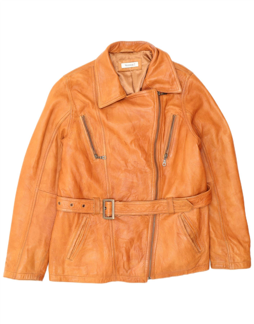 Yessica Damen Lederjacke UK 20 2XL Braunes Leder
