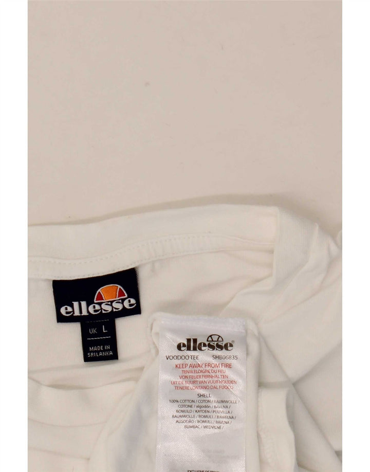 Ellesse Herren T-Shirt Top Große weiße Baumwolle