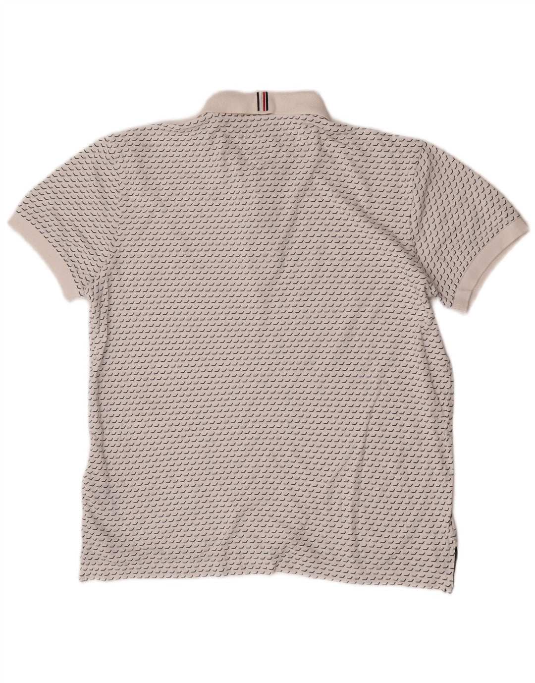 Tommy Hilfiger Herren-Poloshirt mit normaler Passform, mittelweiße geometrische Baumwolle