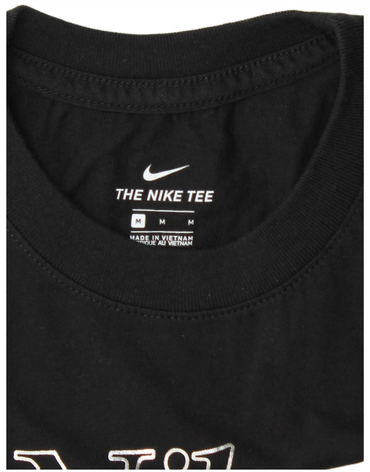 Nike Damen Graphic T-Shirt Top UK 12 Medium Schwarz