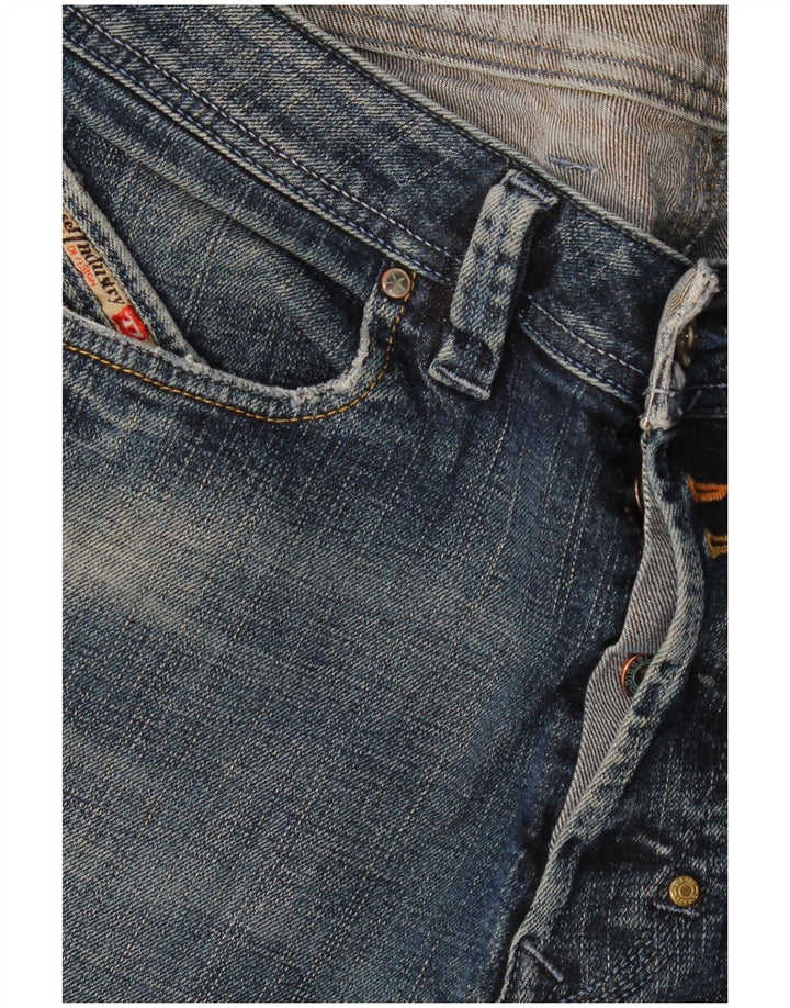 Diesel Herren Distressed Straight Jeans W30 L28 Blaue Baumwolle
