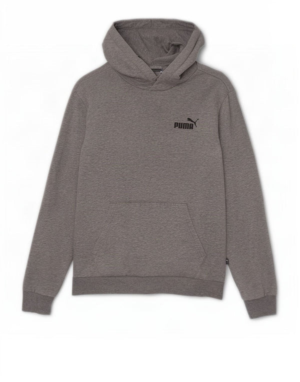 Puma Herren Kapuzenpullover aus mittelgrau gefleckter Baumwolle