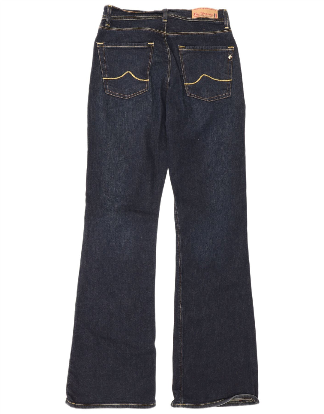 Ben Sherman Damen Bootcut-Jeans W28 L32 Marineblaue Baumwolle