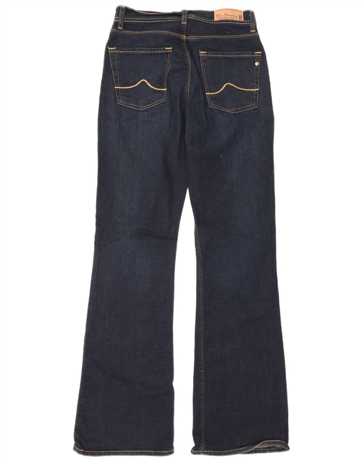 Ben Sherman Damen Bootcut-Jeans W28 L32 Marineblaue Baumwolle