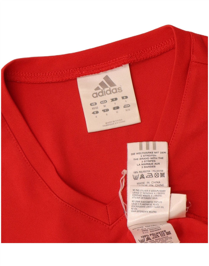 Adidas Herren Climalite T-Shirt Top UK 40/42 Mittelrotes Polyester