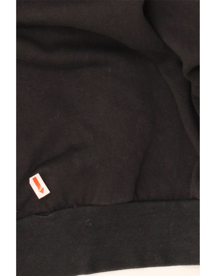 ADIDAS Damen Crop Oversized Sweatshirt Pullover UK 16/18 Large Schwarze Baumwolle