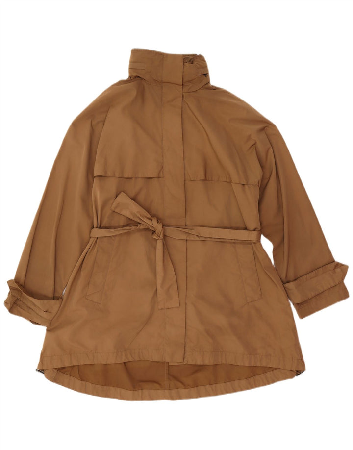 Zara Damen-Trenchcoat mit Kapuze, übergroß, Gr. 10, Größe S, braun, Polyester