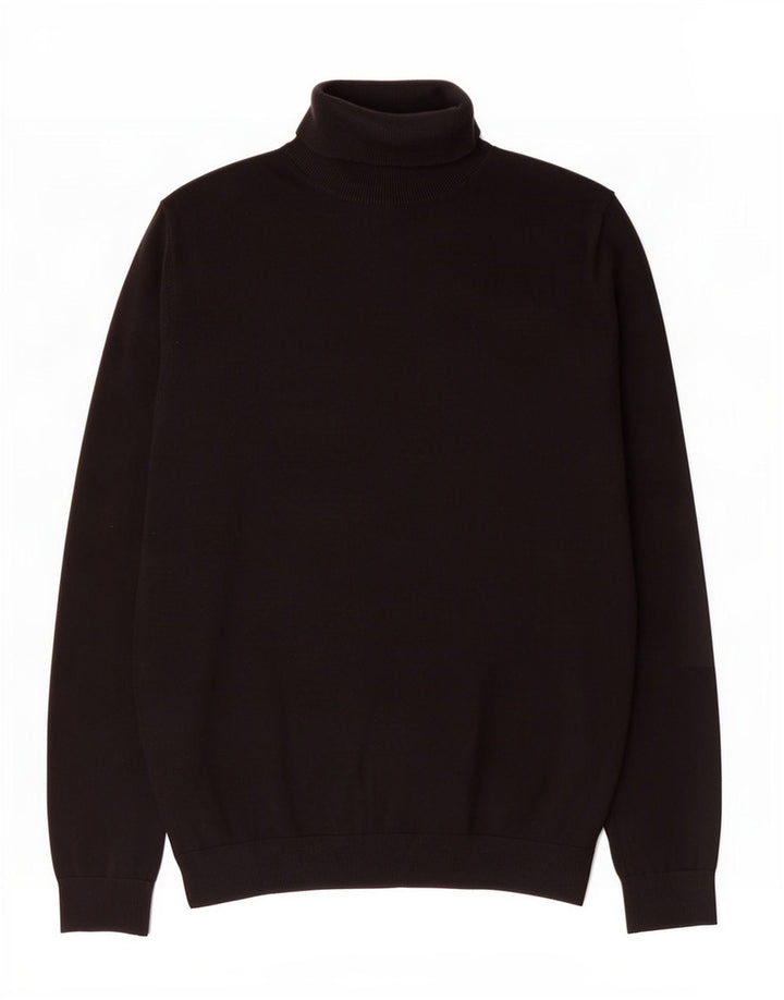 Marks & Spencer Herren-Rollkragenpullover aus mittelschwarzer Baumwolle