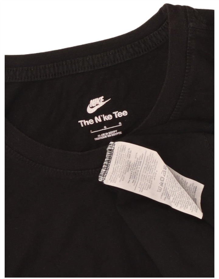 Nike Herren T-Shirt Top Large Schwarz Baumwolle
