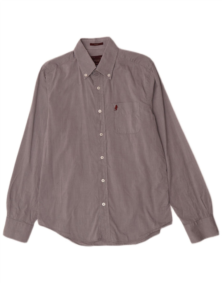 Marlboro Classics Herren Slim Fit Hemd Mittelgrau