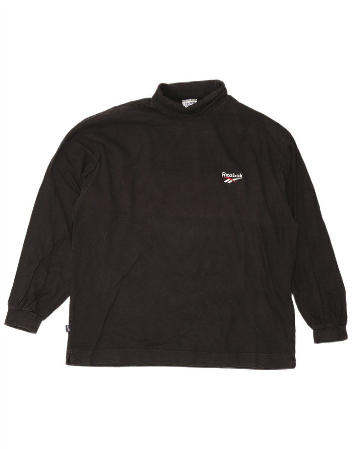 Reebok Herren Rollkragenoberteil Langarm 2XL Schwarz Baumwolle
