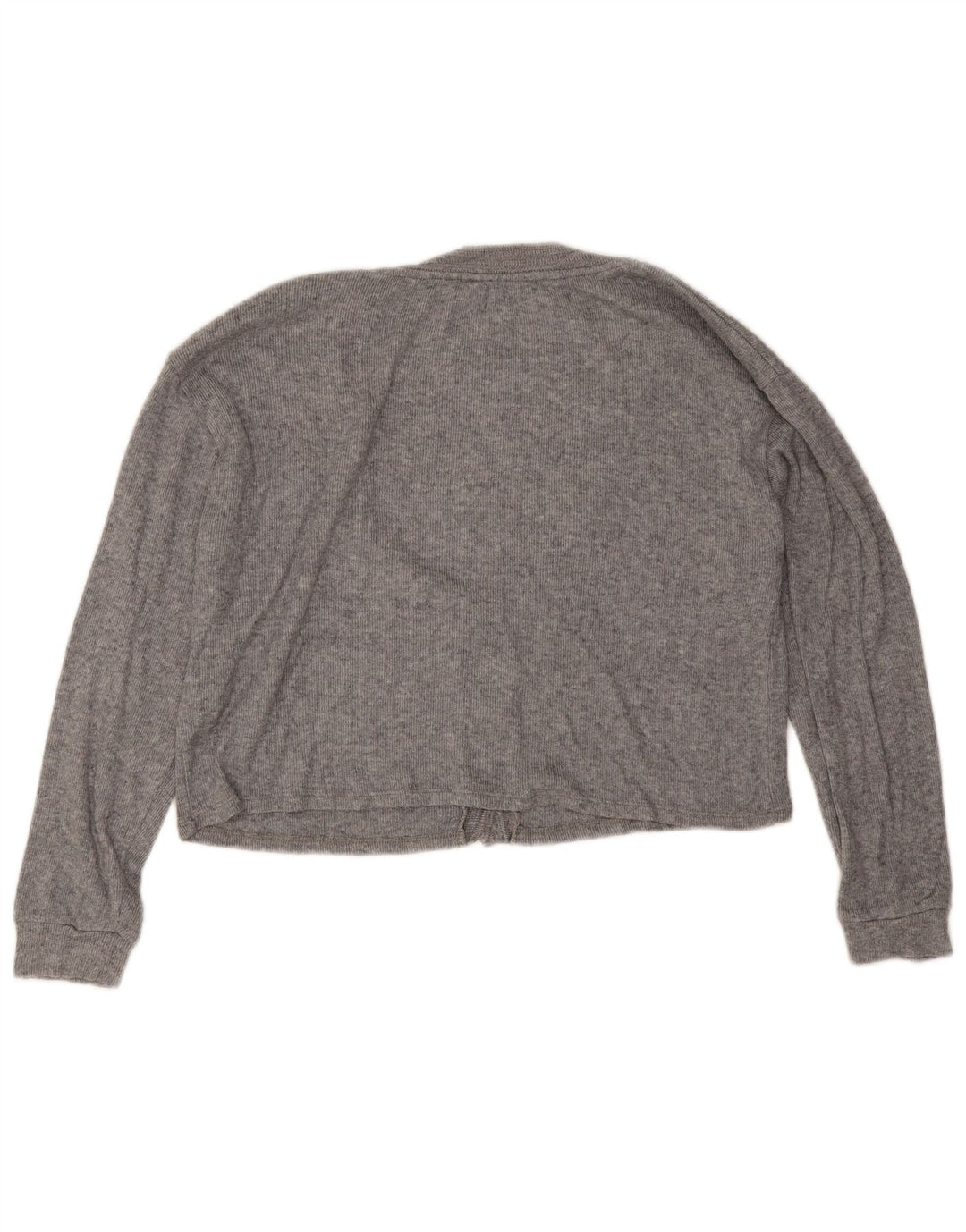 Zara Damen Crop Oversized Cardigan Pullover UK 12 Mittelgraue Viskose