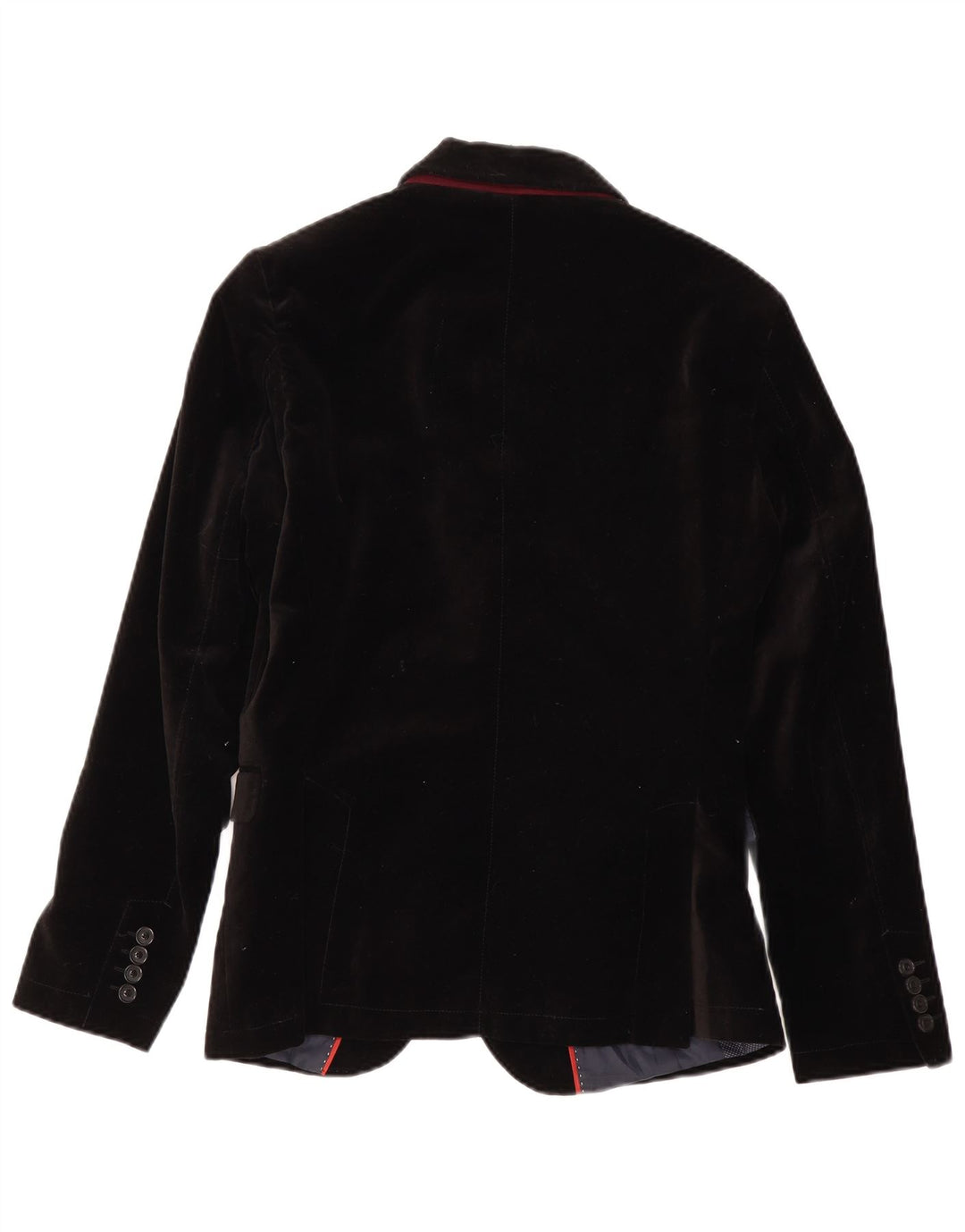 Zara Herren-Blazer mit 2 Knöpfen, EU 46, Größe S, schwarze Baumwolle