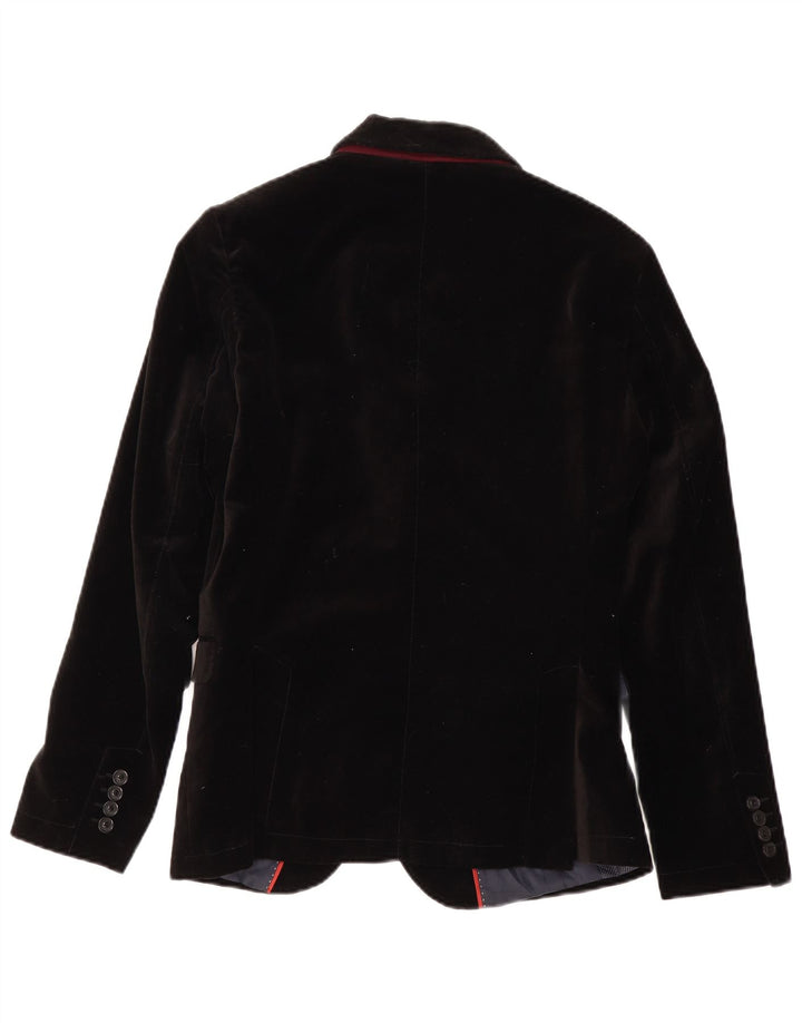 Zara Herren-Blazer mit 2 Knöpfen, EU 46, Größe S, schwarze Baumwolle