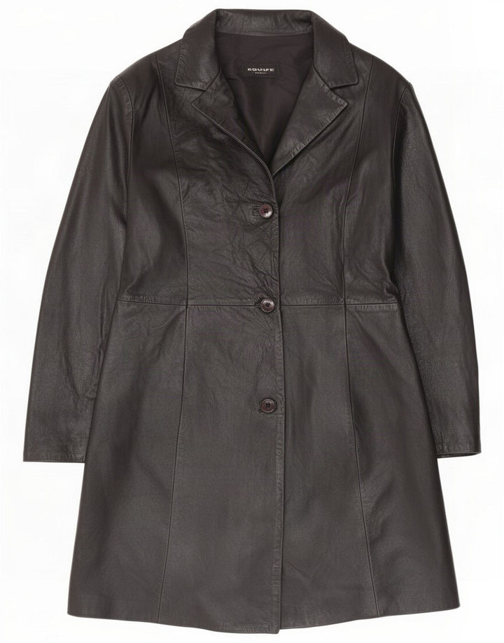 Equipe Damen Ledermantel UK 18 XL Schwarz