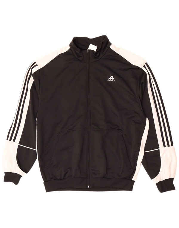 Adidas Herren Trainingsanzug Top Jacke UK 48/50 XL Schwarz Colourblock Polyester