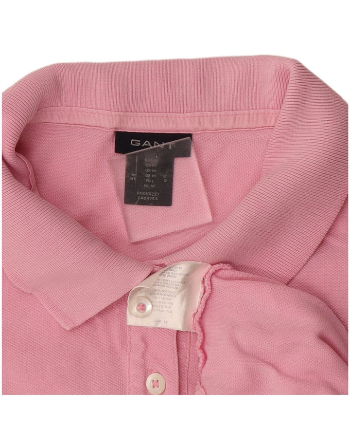 Gant Damen Poloshirt UK 14 Mittelrosa Baumwolle