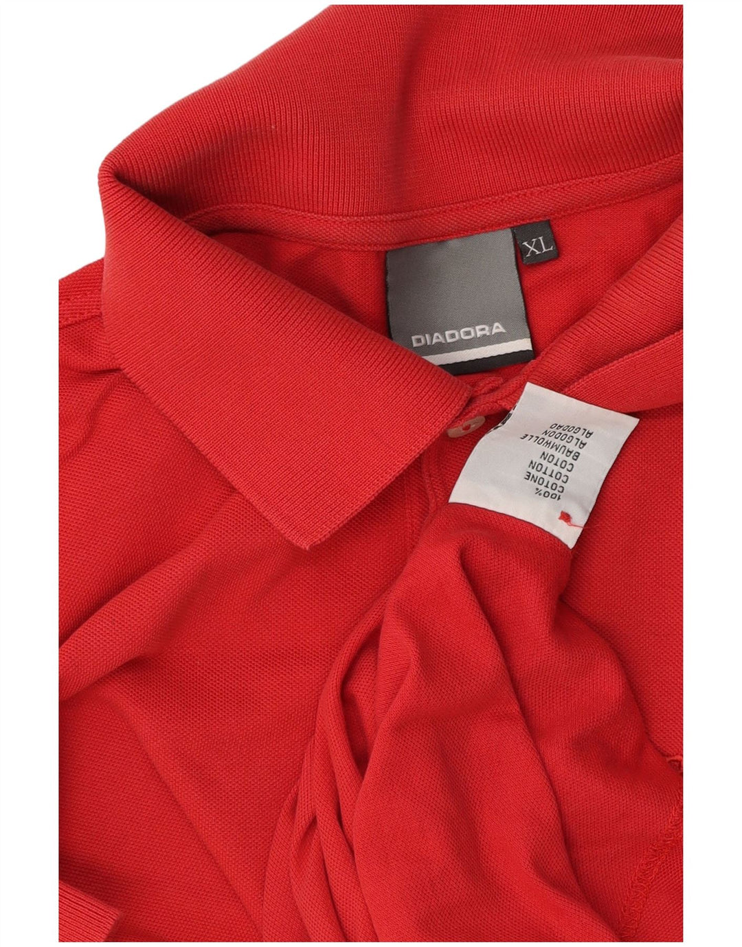 Diadora Herren Poloshirt XL, rote Baumwolle