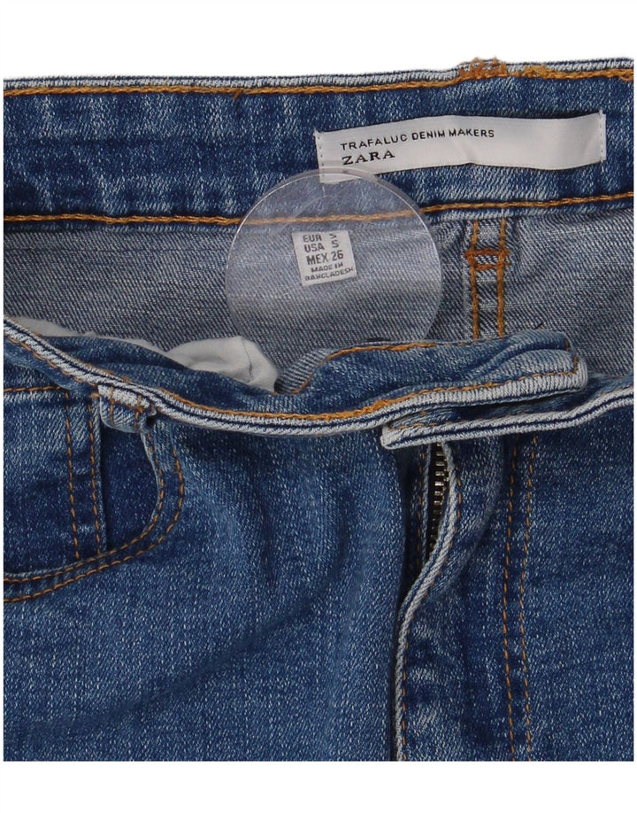 ZARA Damen Jeansrock Small W26 Blau