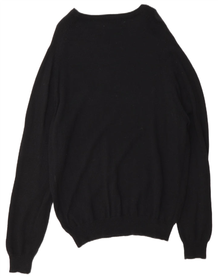 Marks & Spencer Herren-Pullover mit normaler Passform, Rundhalsausschnitt, große schwarze Wolle