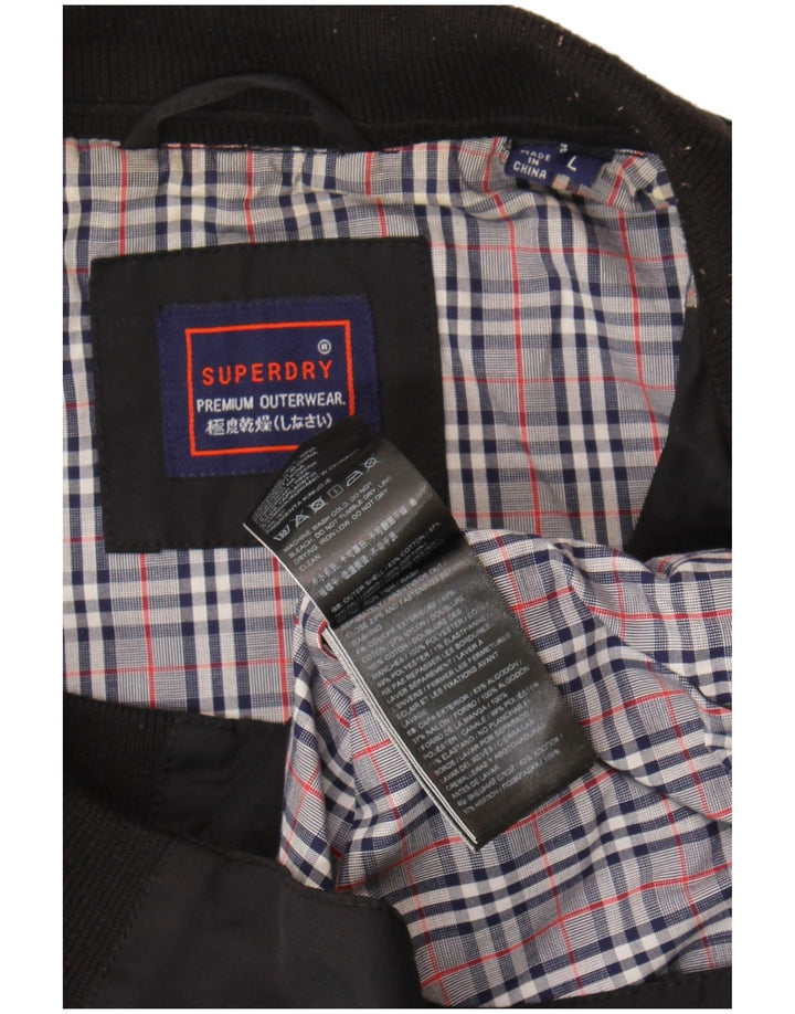 Superdry Herren Bomberjacke UK 40 Large Schwarz Baumwolle