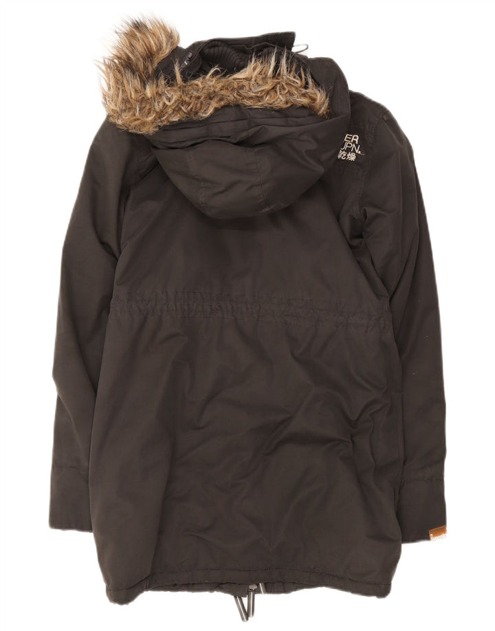 Superdry Damen-Sherpa-Parka mit Kapuze, UK 12, Mittelschwarz, Polyester